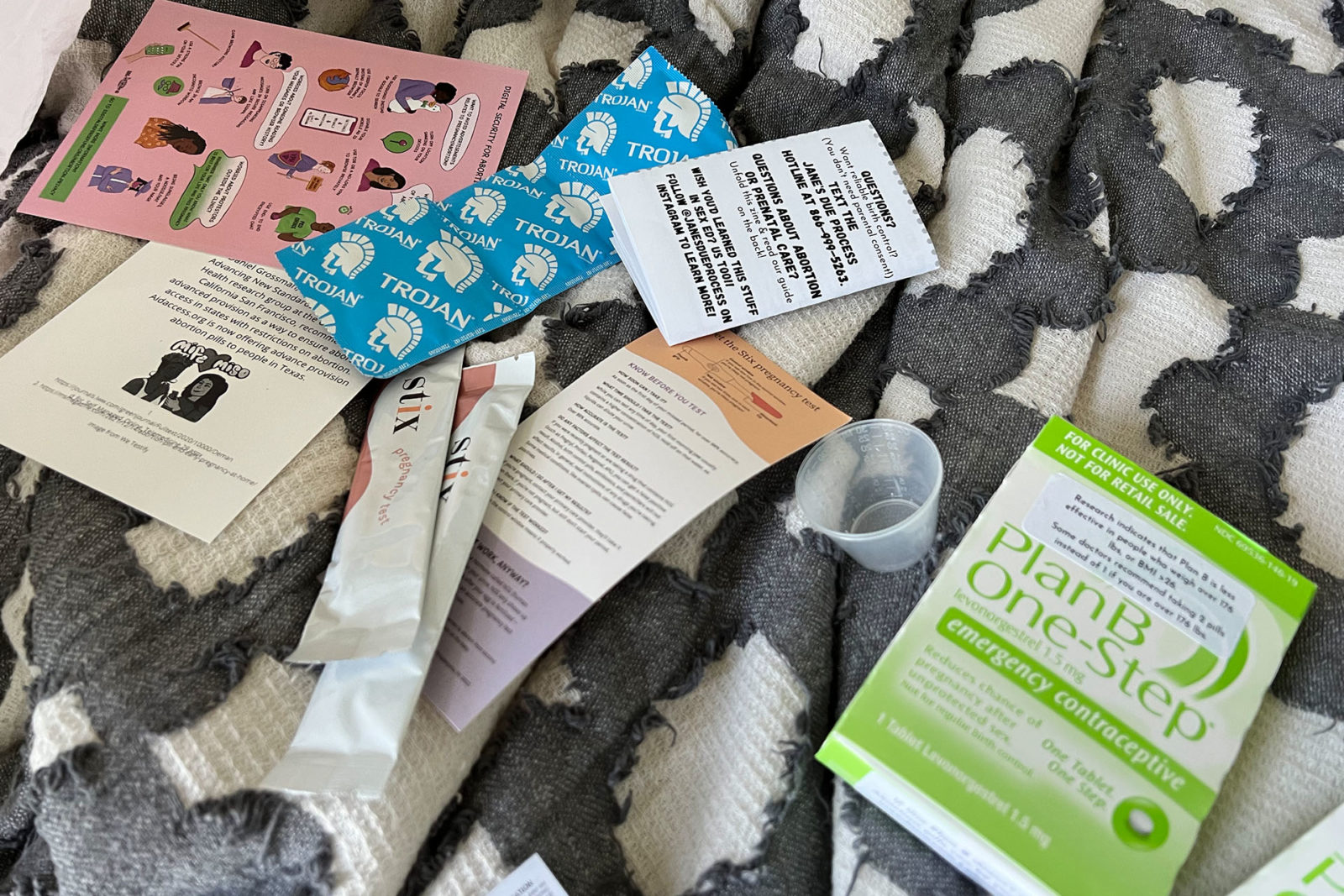 A photo of assorted contraceptives